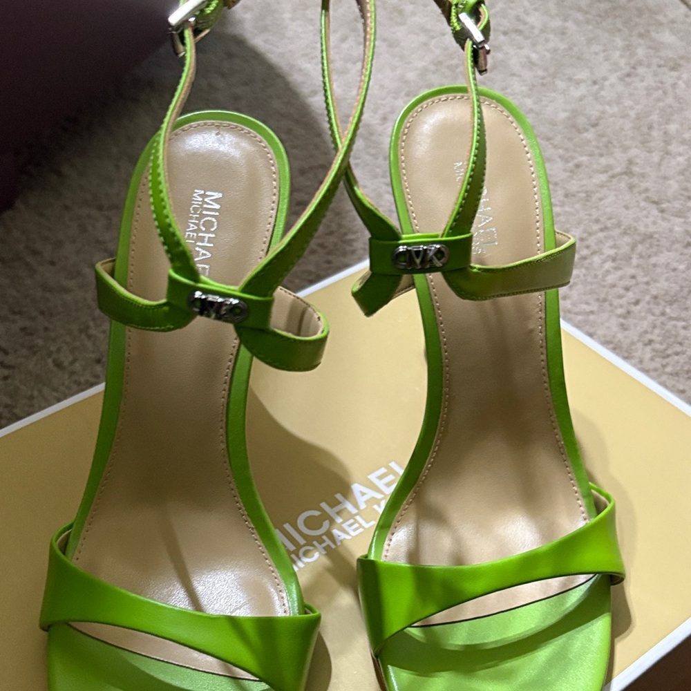 Michael Kors Vibrant Green Strappy Heels